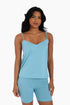 Cotton jersey tank top with adjustable thin straps